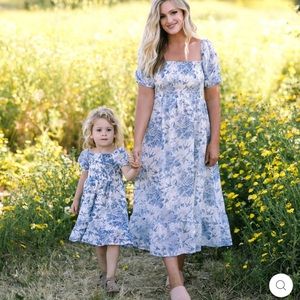 Morning Lavendar Zoey Smocked Midi Dress - L